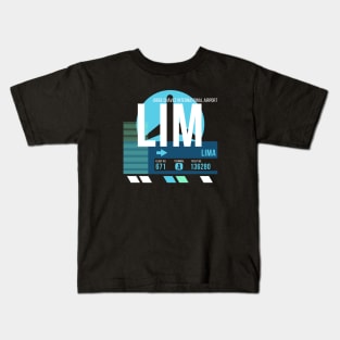 Lima (LIM) Airport Code Baggage Tag Kids T-Shirt